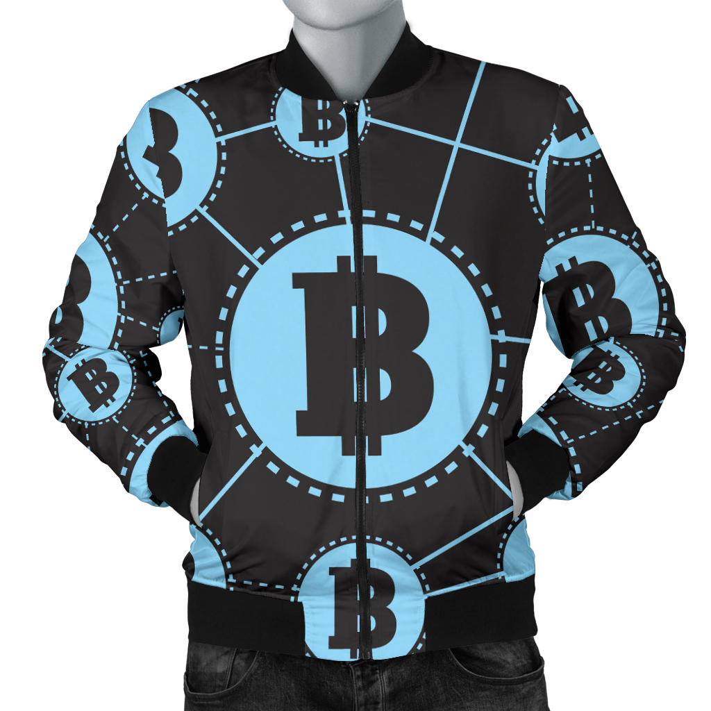 Cryptocurrency Pattern Print Design 02 Men Bomber Jacket