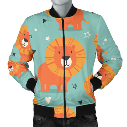 Lion Baby Pattern Print Design 03 Men Bomber Jacket