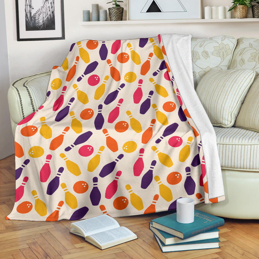 Bowling Pattern Print Design 06 Premium Blanket