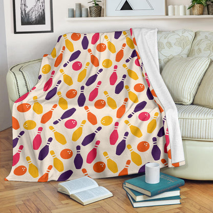 Bowling Pattern Print Design 06 Premium Blanket
