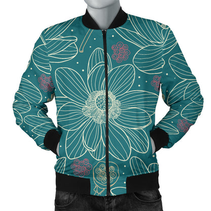 Lotus Pattern Print Design 01 Men Bomber Jacket