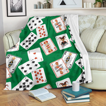 Poker Cards Pattern Print Design A03 Premium Blanket
