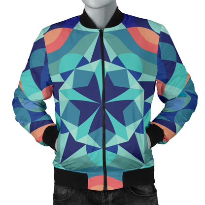 Kaleidoscope Pattern Print Design 03 Men Bomber Jacket