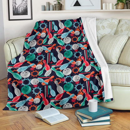 Bowling Pattern Print Design 08 Premium Blanket