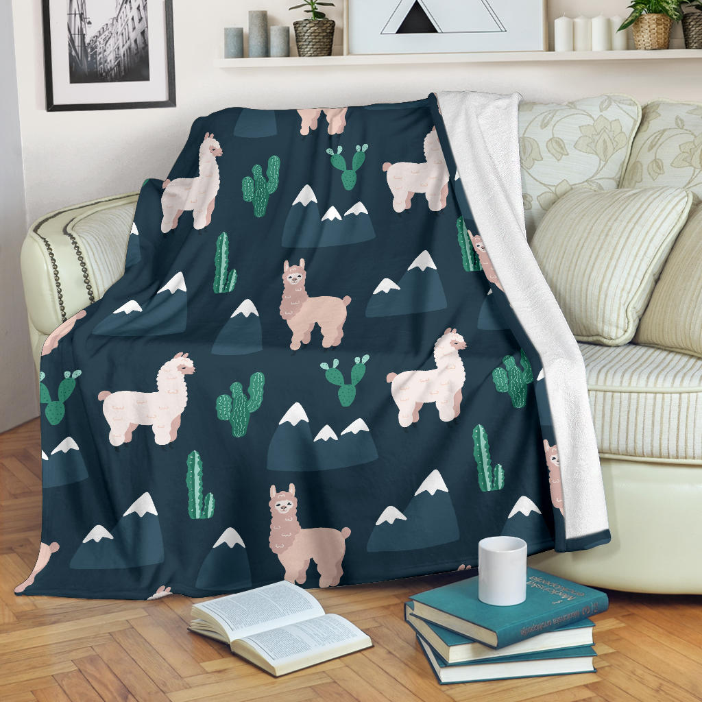 Llama Pattern Print Design 06 Premium Blanket