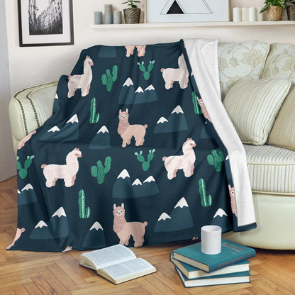 Llama Pattern Print Design 06 Premium Blanket