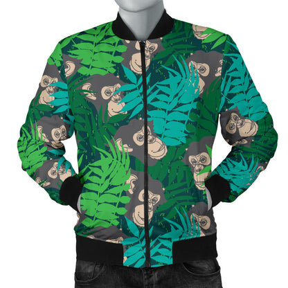 Chimpanzee Pattern Print Design 01 Men Bomber Jacket
