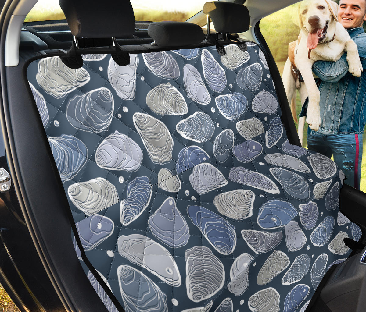 Oyster Pattern Print Design 02 Rear Dog Car Seat Cover Hammock