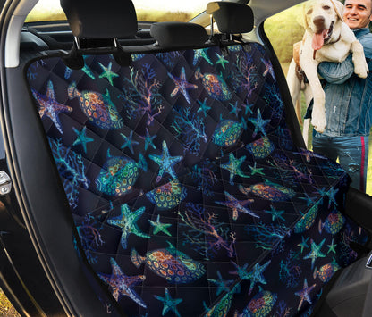 Starfish Pattern Print Design 01 Rear Dog Car Seat Cover Hammock