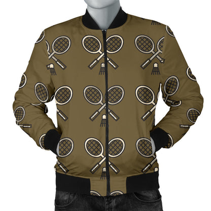 Badminton Pattern Print Design 07 Men Bomber Jacket