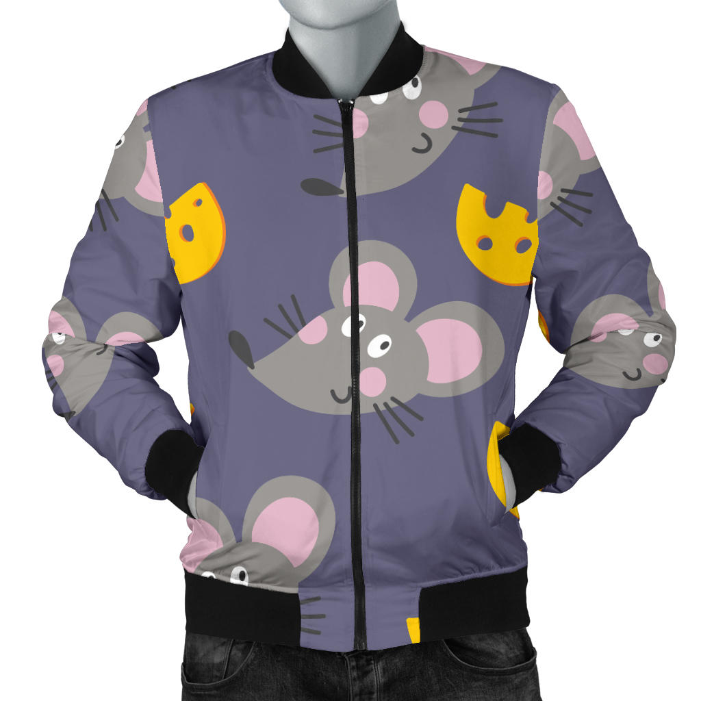 Rat With Cheese Pattern Print Design 01 Men Bomber Jacket