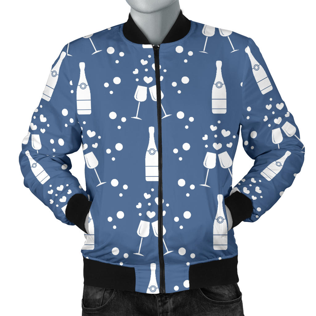 Champagne Pattern Print Design 05 Men Bomber Jacket