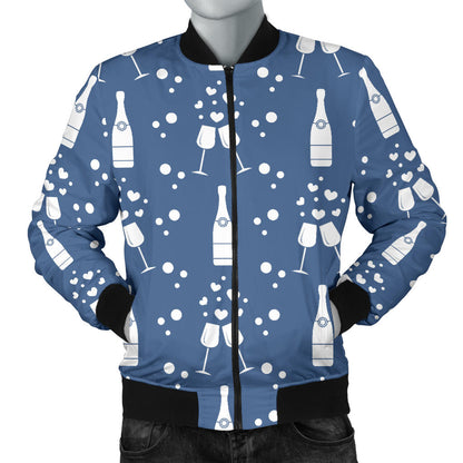 Champagne Pattern Print Design 05 Men Bomber Jacket