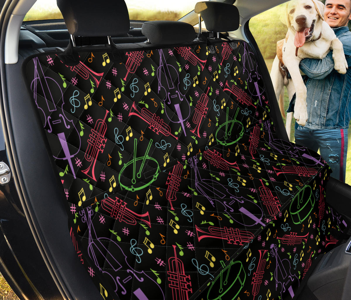 Cello Neon Pattern Print Design 02 Rear Dog Car Seat Cover Hammock