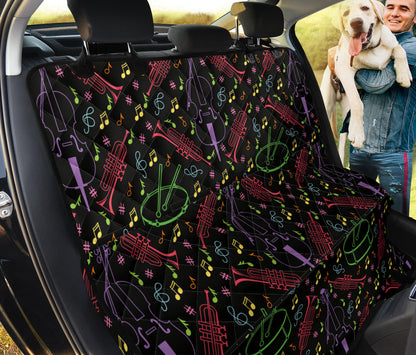 Cello Neon Pattern Print Design 02 Rear Dog Car Seat Cover Hammock