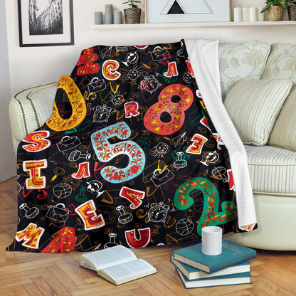 Number Pattern Print Design A03 Premium Blanket
