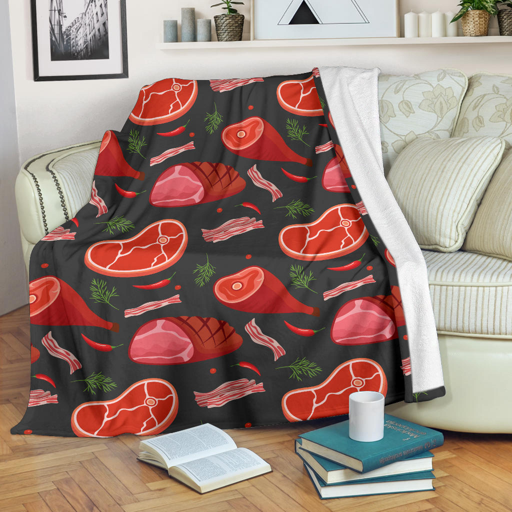 Meat Pattern Print Design 03 Premium Blanket