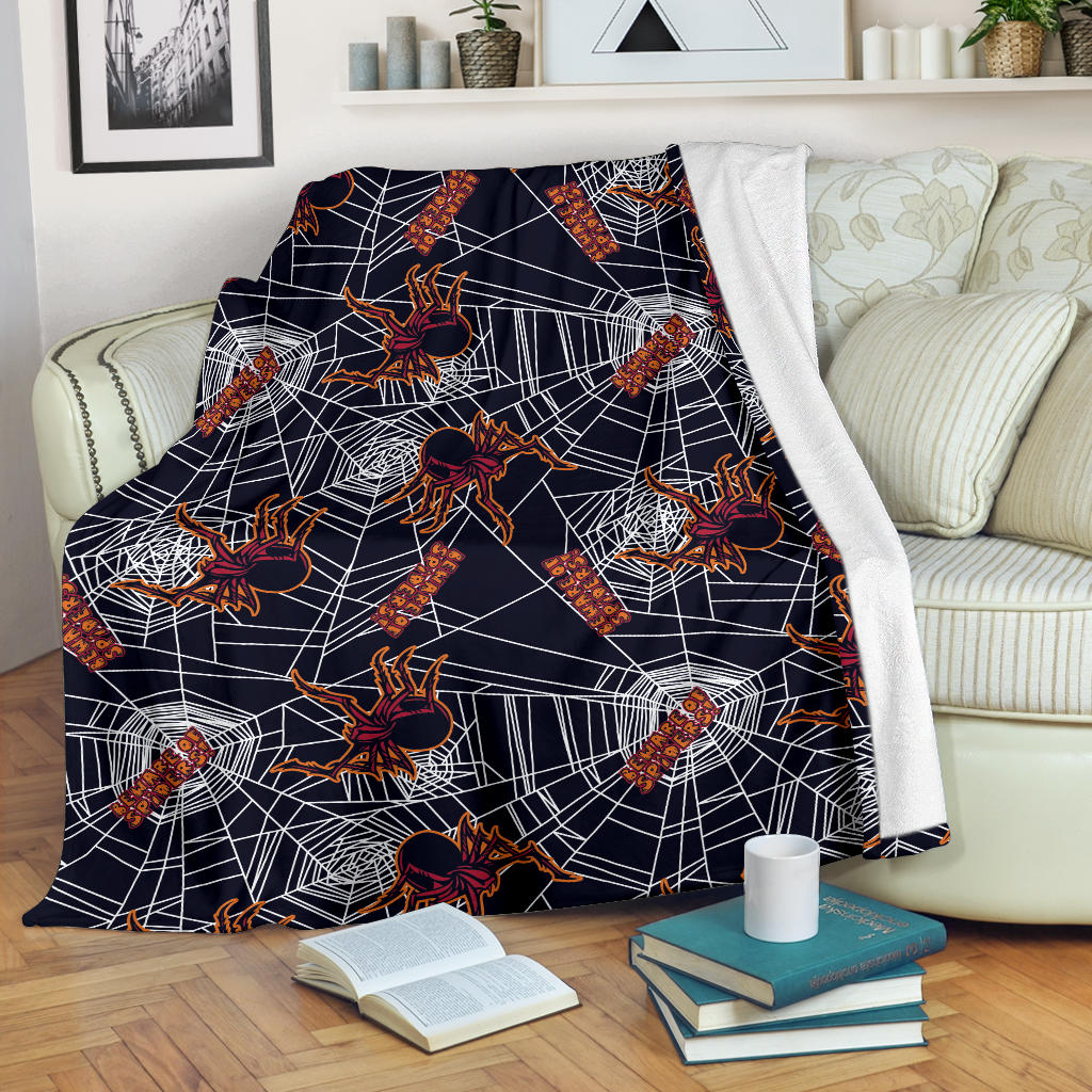 Tarantula Spiderwebs Pattern Print Design 01 Premium Blanket