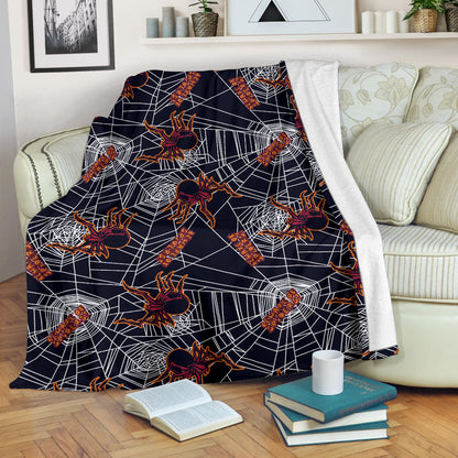 Tarantula Spiderwebs Pattern Print Design 01 Premium Blanket