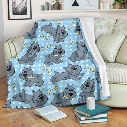 Schnauzers Pattern Print Design A02 Premium Blanket