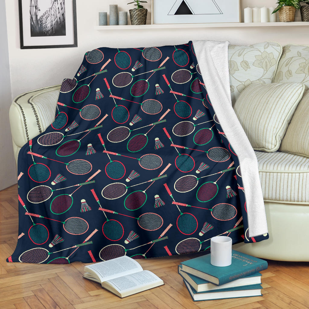 Badminton Pattern Print Design 03 Premium Blanket