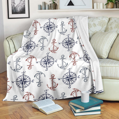 Anchor Pattern Print Design 06 Premium Blanket