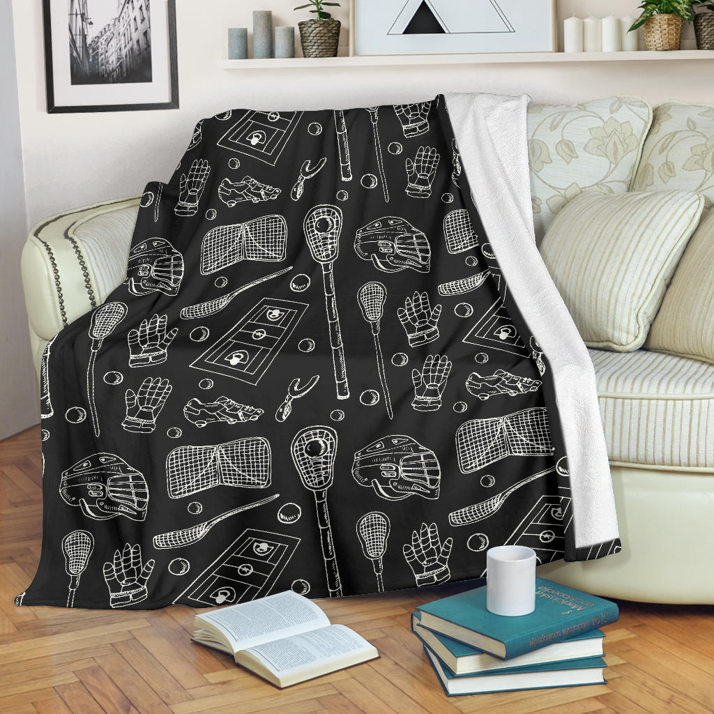 Lacrosse Pattern Print Design 01 Premium Blanket