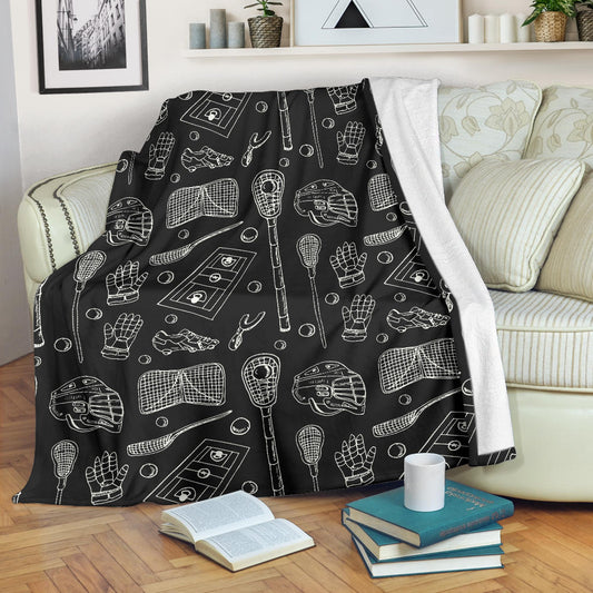 Lacrosse Pattern Print Design 01 Premium Blanket