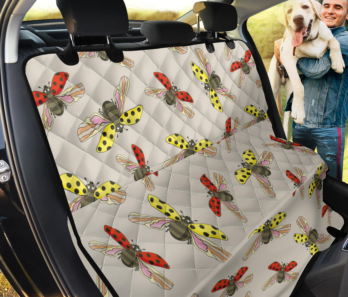Ladybug Pattern Print Design 04 Rear Dog Car Seat Cover Hammock