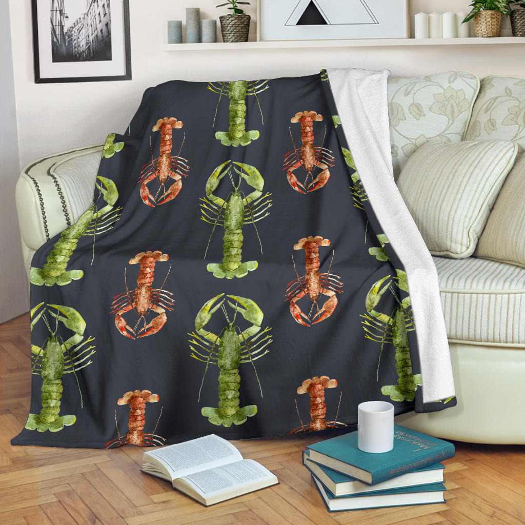 Lobster Pattern Print Design 01 Premium Blanket