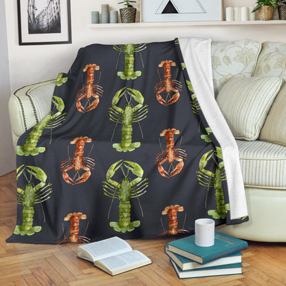 Lobster Pattern Print Design 01 Premium Blanket