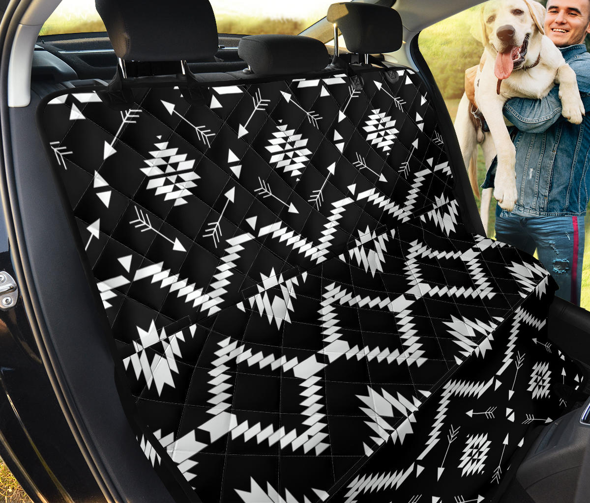 Native Pattern Print Design A04 Rear Dog Car Seat Cover Hammock