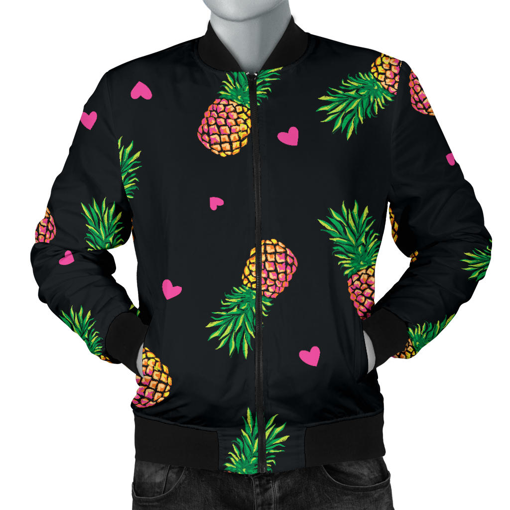 Neon Pineapple Pattern Print Design A04 Men Bomber Jacket