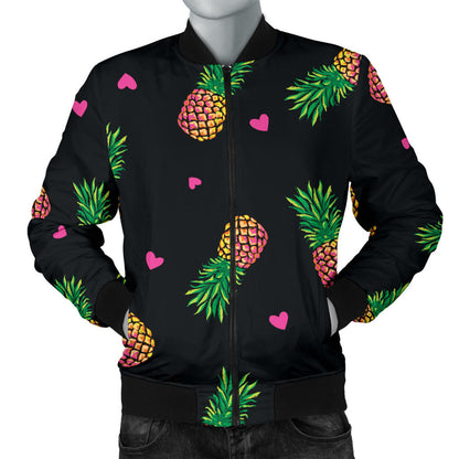 Neon Pineapple Pattern Print Design A04 Men Bomber Jacket