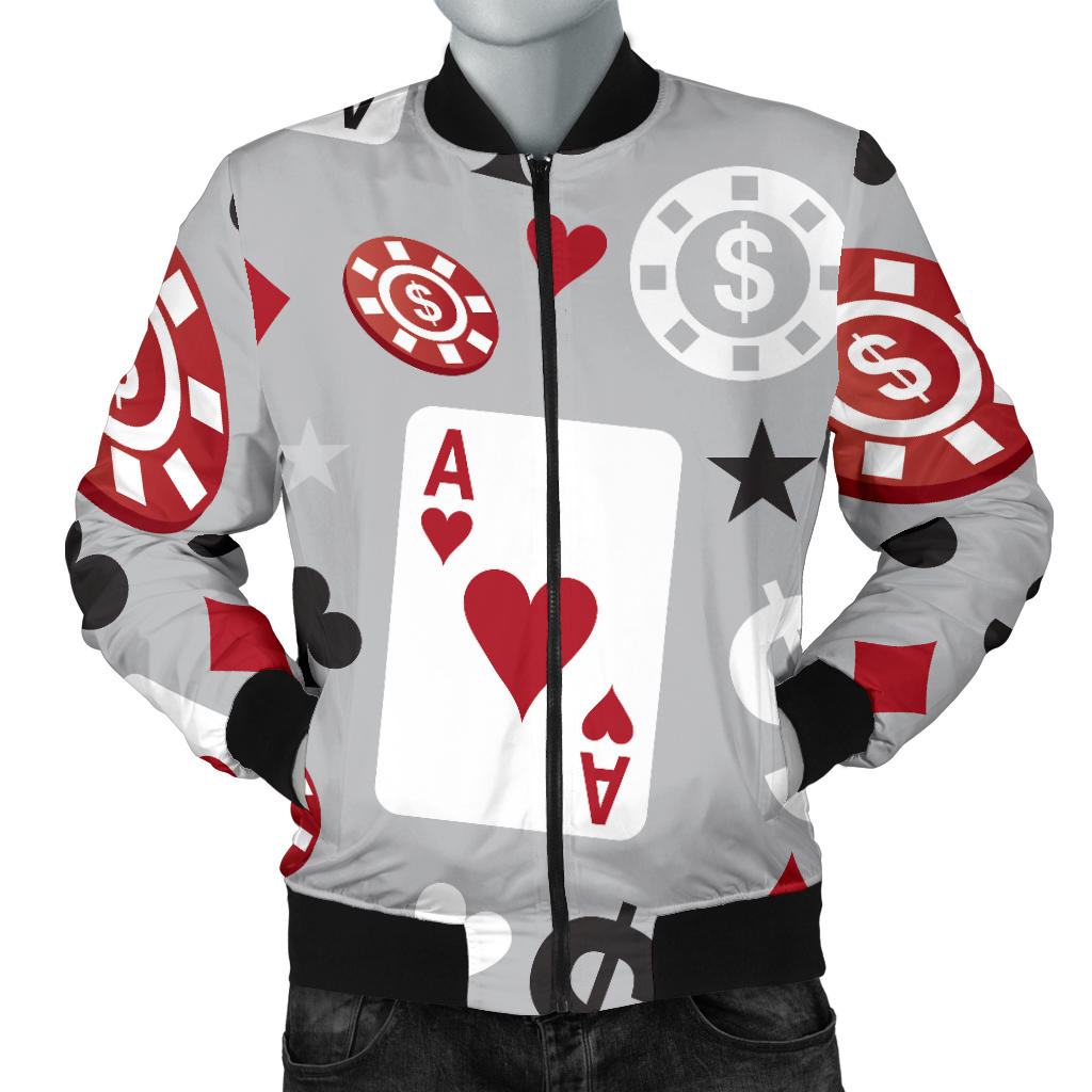 Casino Pattern Print Design 01 Men Bomber Jacket