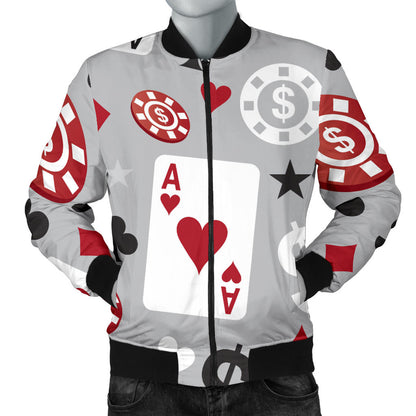 Casino Pattern Print Design 01 Men Bomber Jacket