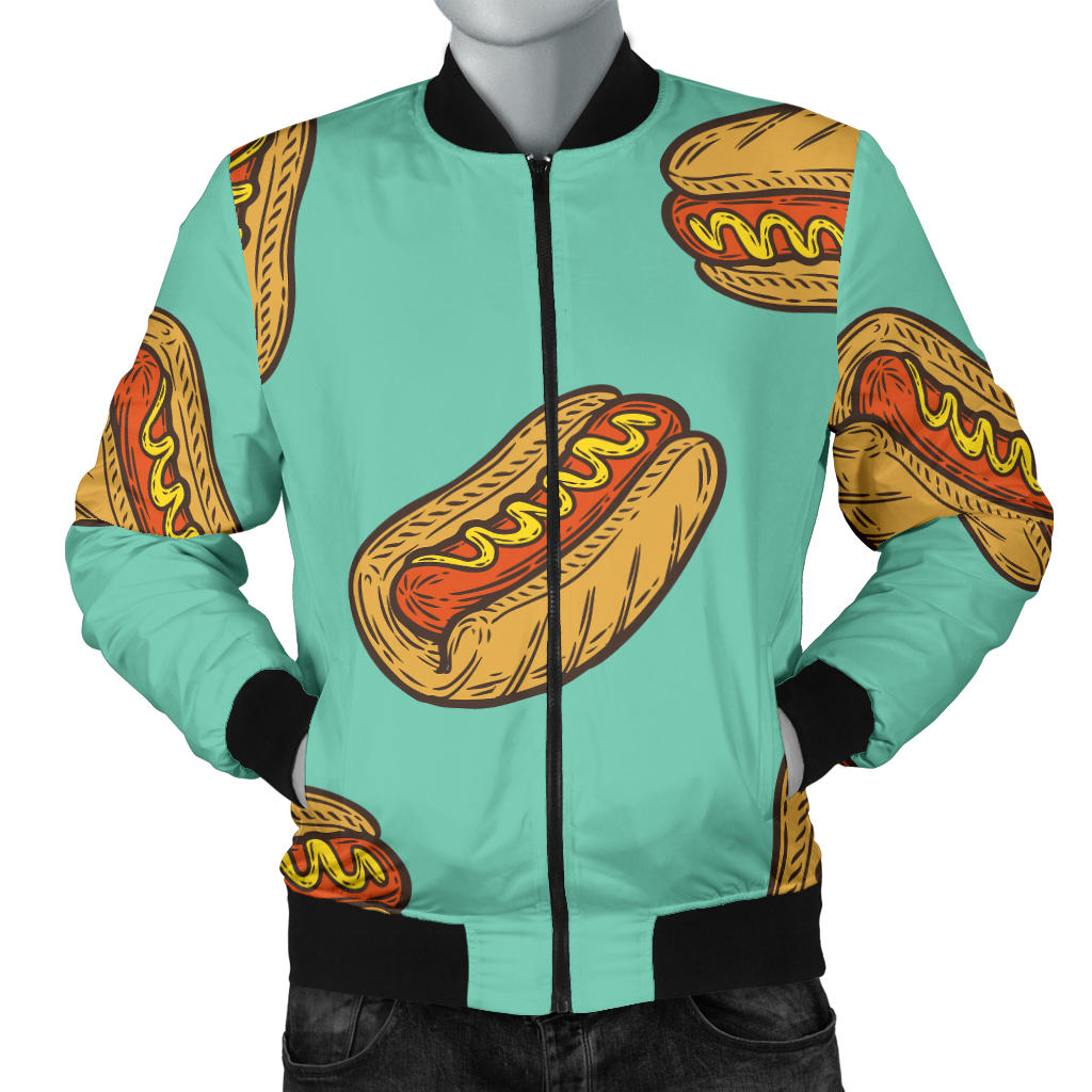 Hot Dog Pattern Print Design 04 Men Bomber Jacket
