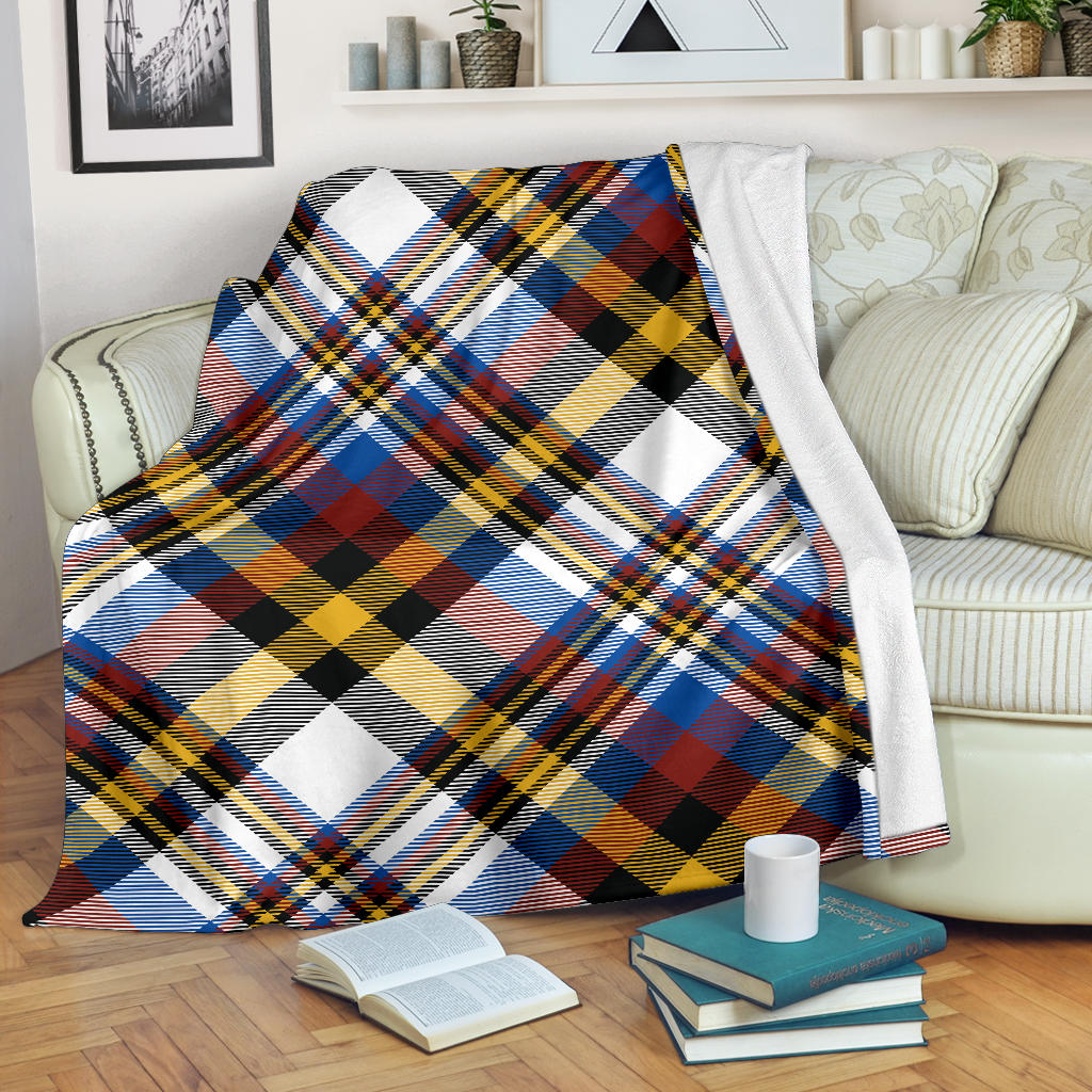 Madras Pattern Print Design 01 Premium Blanket