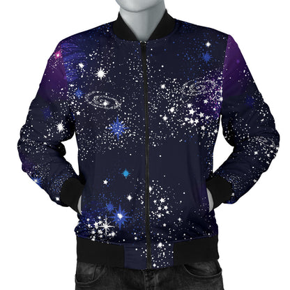 Cosmic Pattern Print Design 03 Men Bomber Jacket