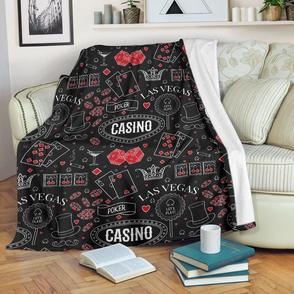 Casino Pattern Print Design 04 Premium Blanket