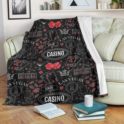 Casino Pattern Print Design 04 Premium Blanket