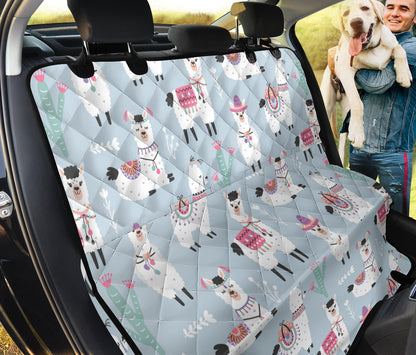 Llama Pattern Print Design 04 Rear Dog Car Seat Cover Hammock