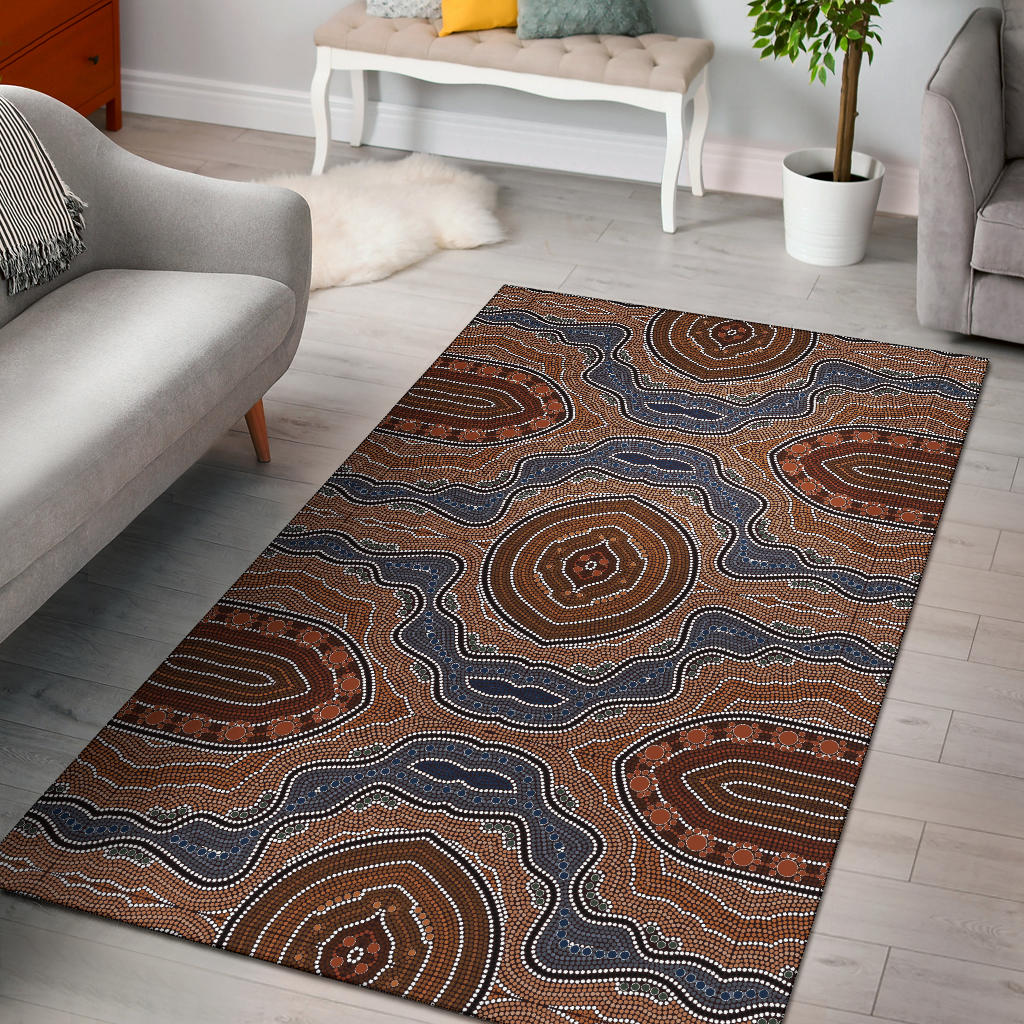 Aboriginal Pattern Print Design 01 Area Rug