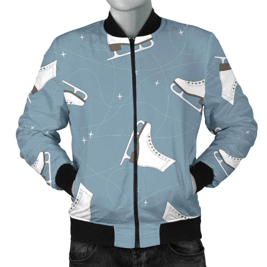 Ice Skate Pattern Print Design 02 Men Bomber Jacket