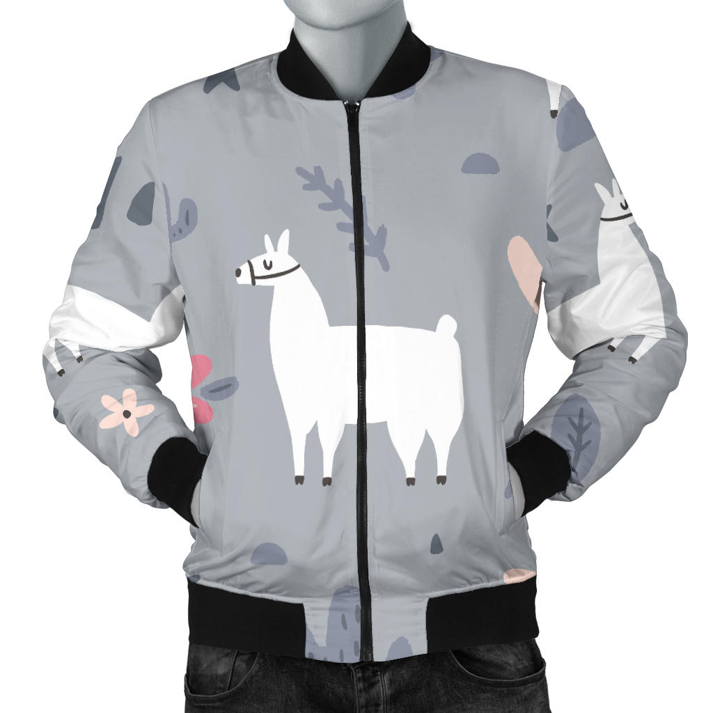 Llama Pattern Print Design 010 Men Bomber Jacket