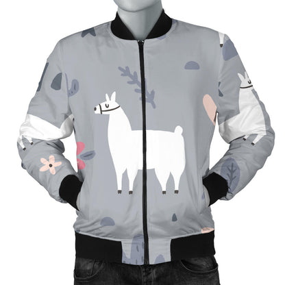 Llama Pattern Print Design 010 Men Bomber Jacket