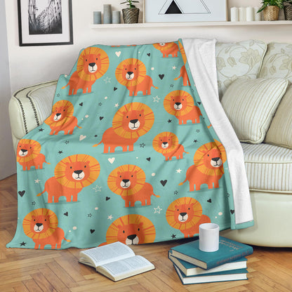 Lion Baby Pattern Print Design 03 Premium Blanket