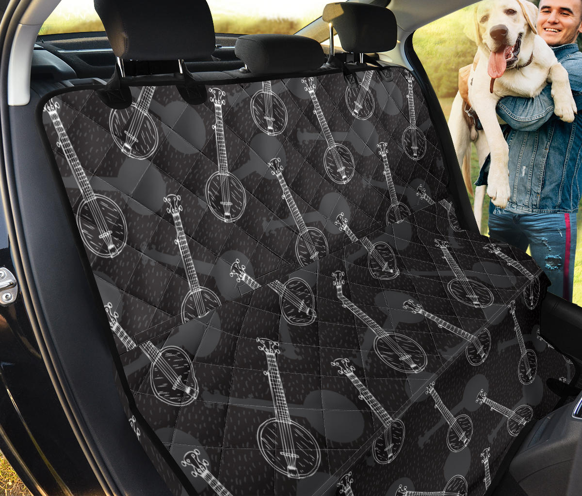 Banjo Pattern Print Design 03 Rear Dog Car Seat Cover Hammock