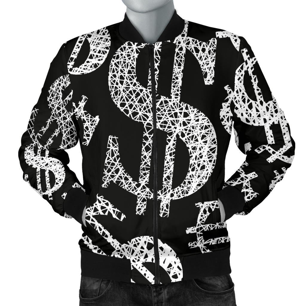 Money Pattern Print Design 02 Men Bomber Jacket