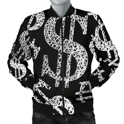 Money Pattern Print Design 02 Men Bomber Jacket